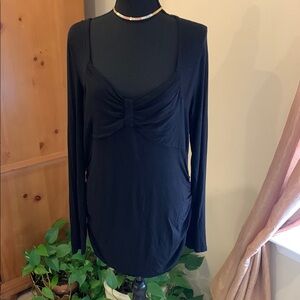 🌹Vintage Nine West Jeans • Elegant Black Long Sleeve Body Hugging Top